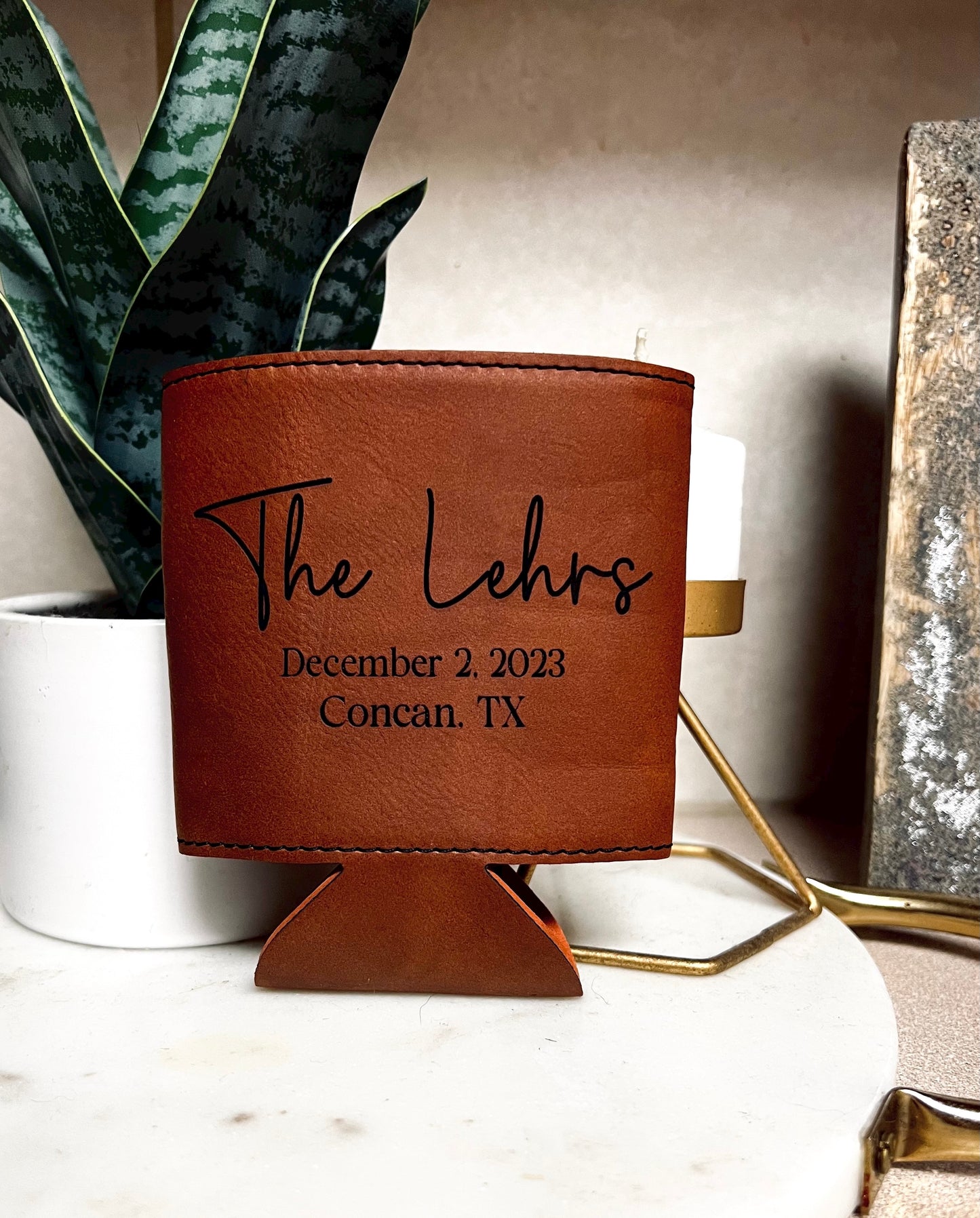 Personalized Leather Koozie