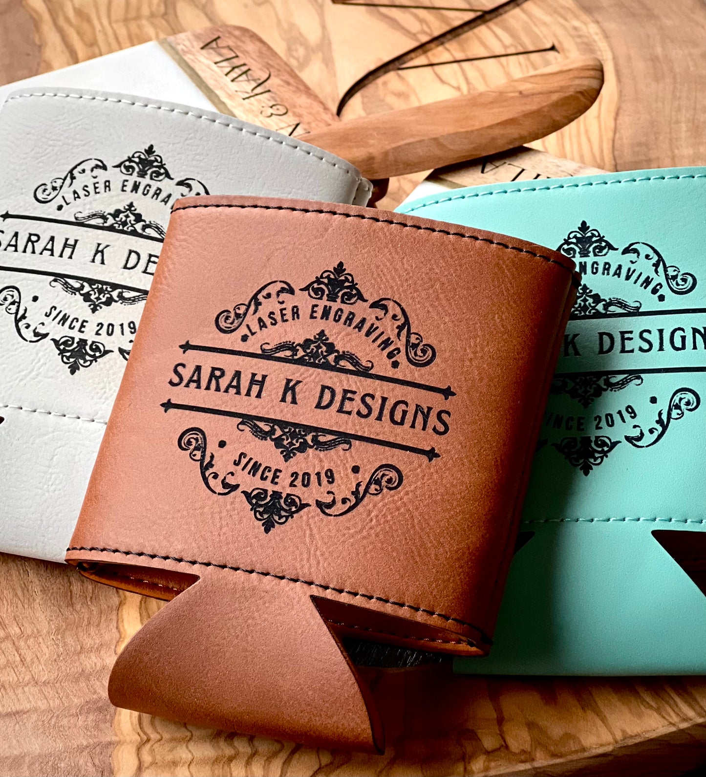 Personalized Leather Koozie