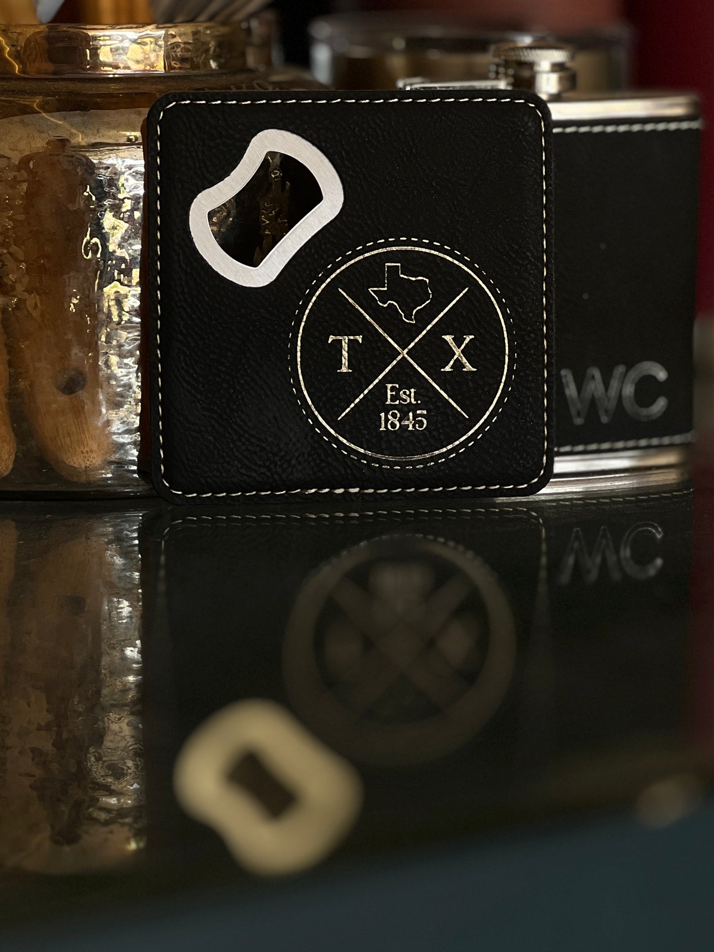Personalized Coaster with Bottle Opener