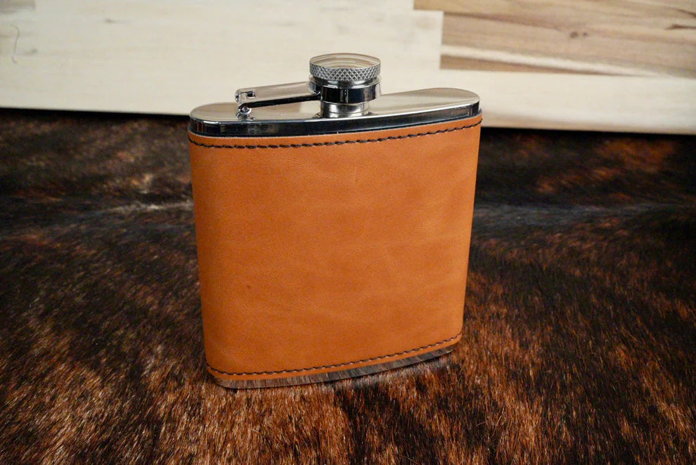6 oz. Leatherette Wrapped Flask
