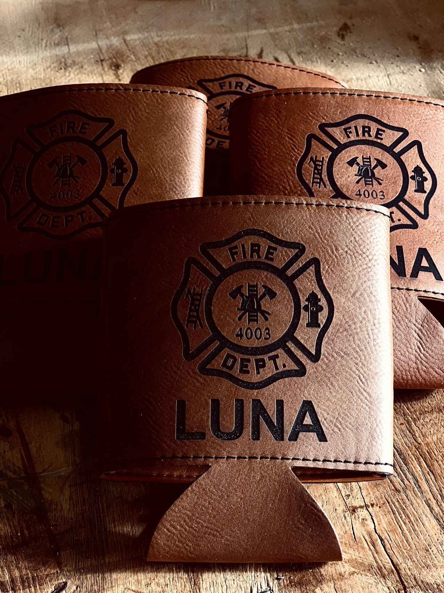 Personalized Leather Koozie
