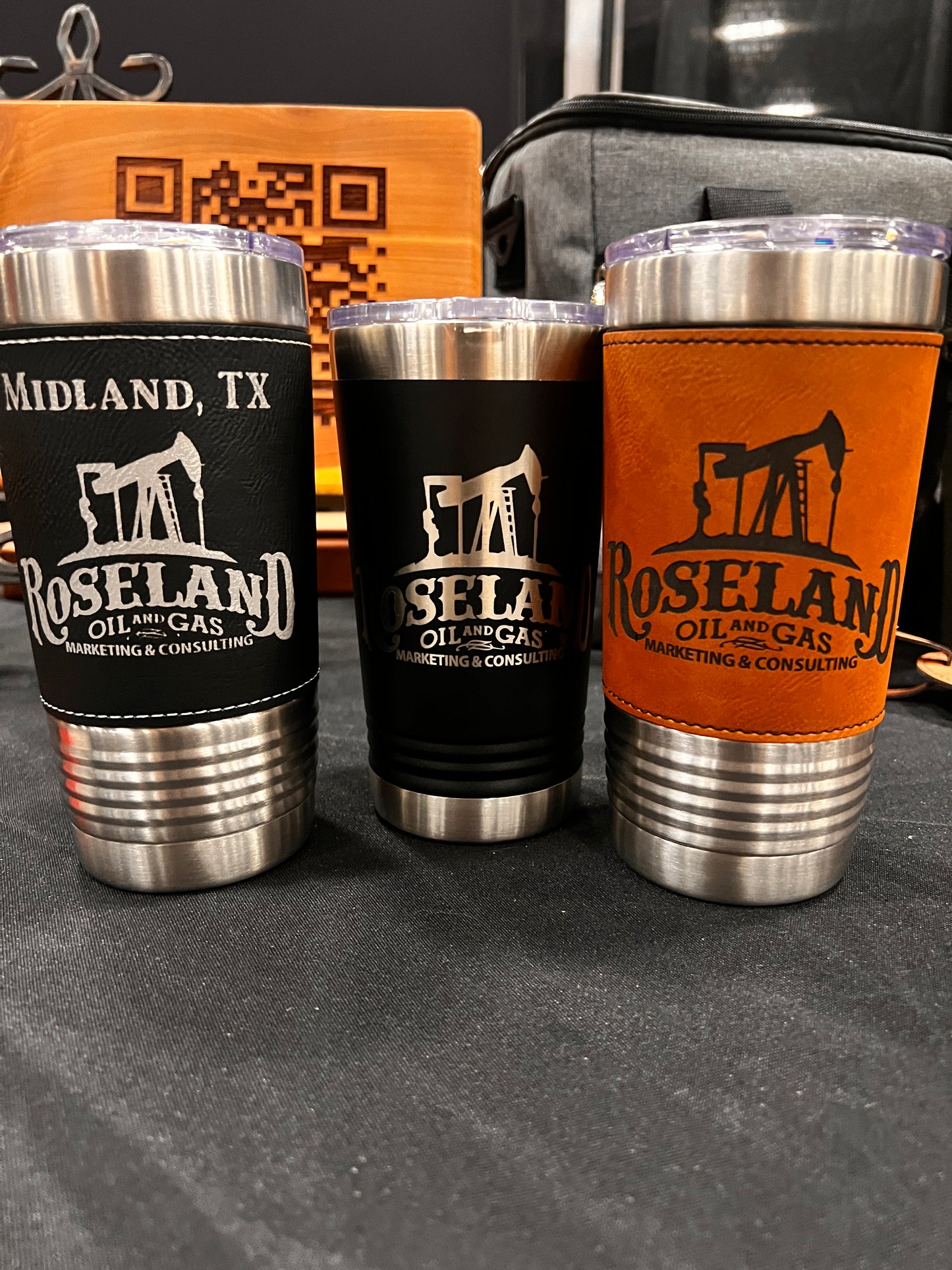 20 oz. Leather Wrapped Tumbler with Clear Lid