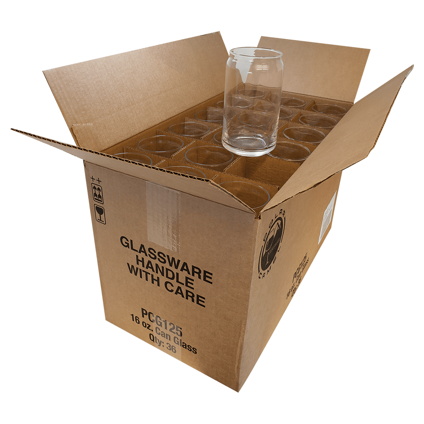 16 Oz. Can Glass, Set of 12