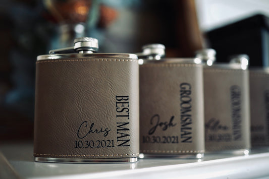 Personalized Leather Flask