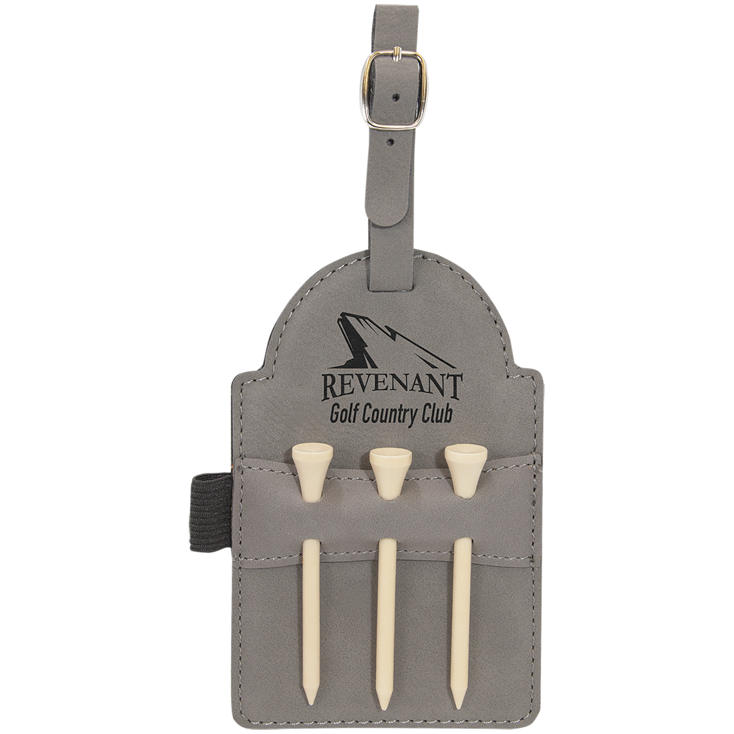 Golf Bag Tag with 3 Wooden Tees