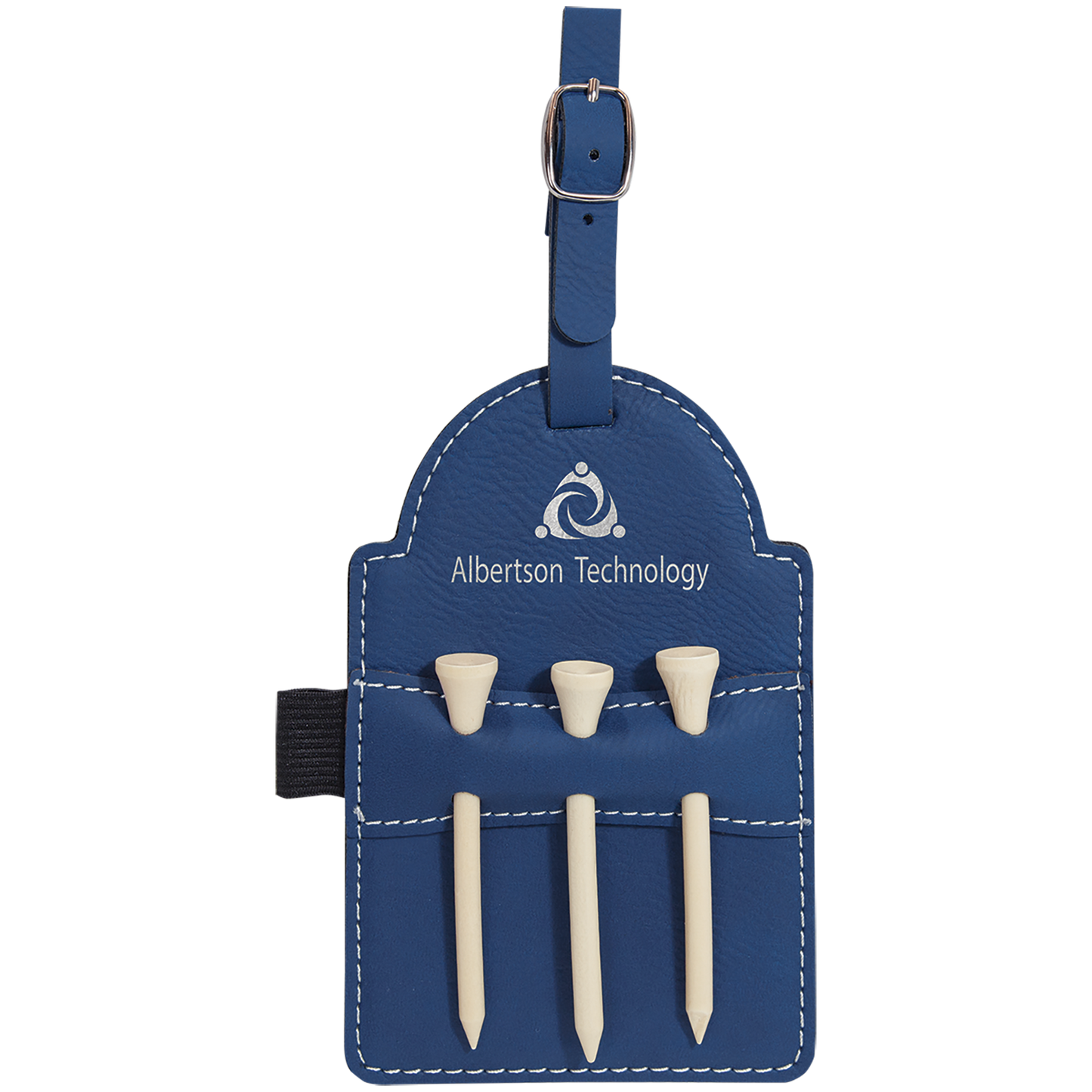 Golf Bag Tag with 3 Wooden Tees
