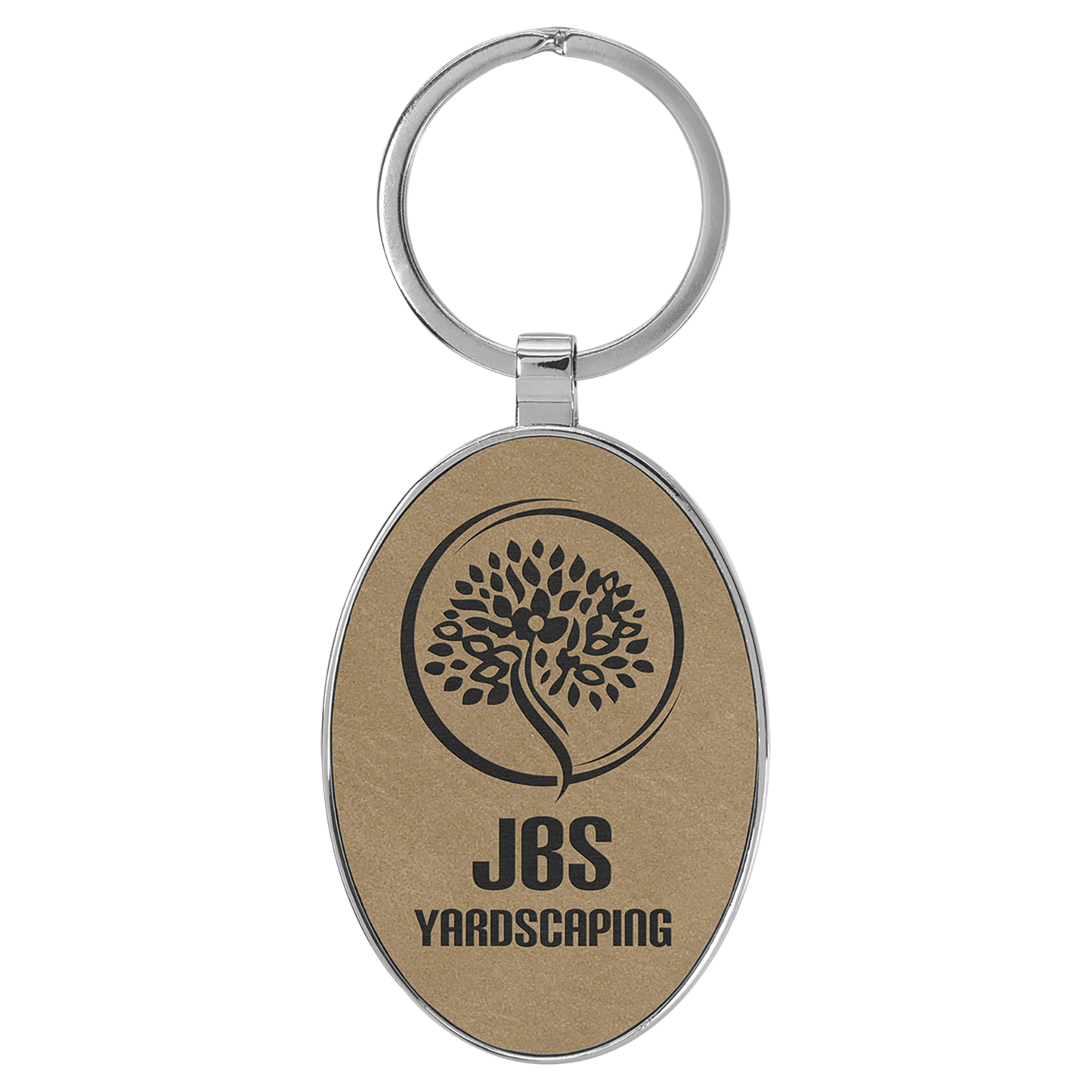 Personalized Oval Keychain with Metal Edge