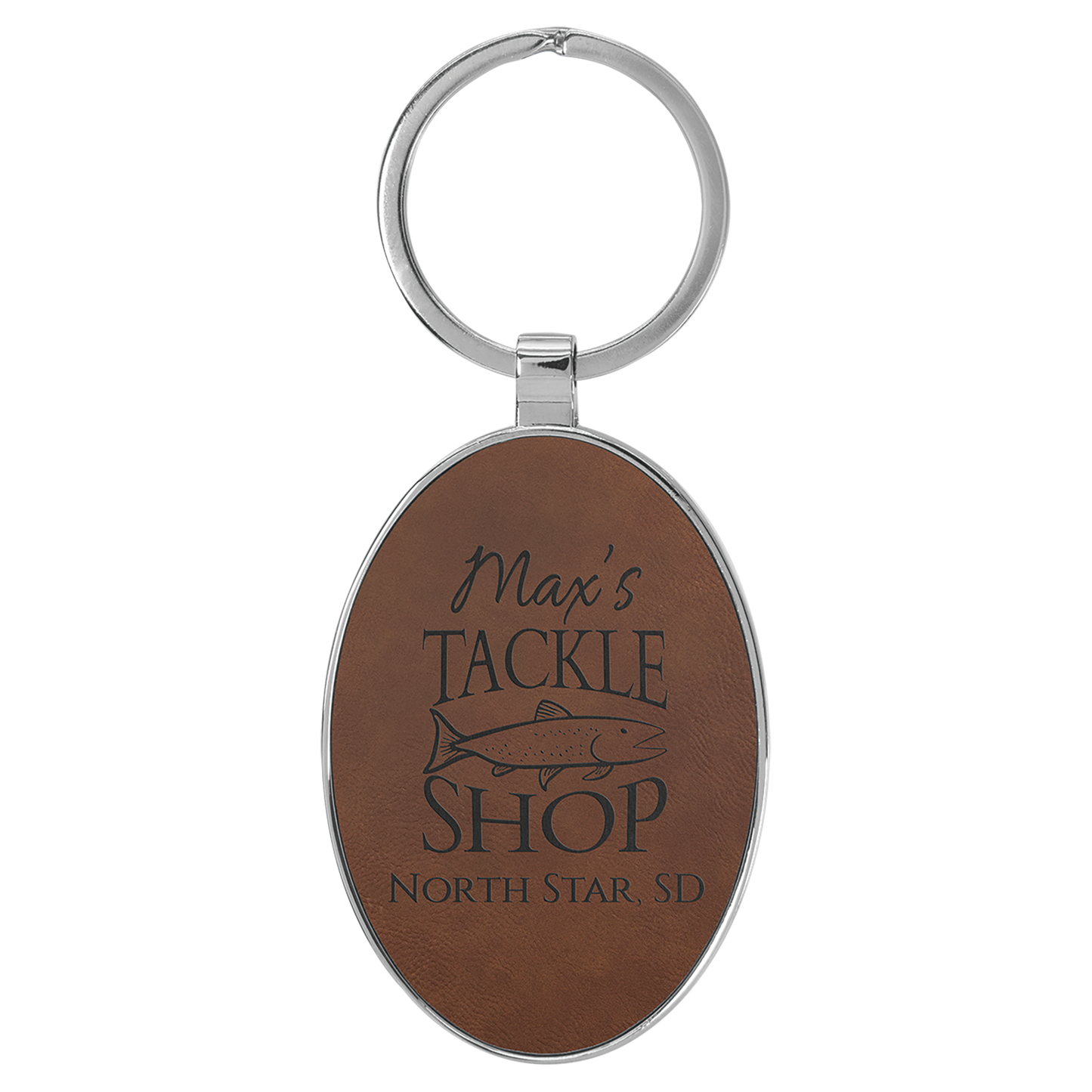 Personalized Oval Keychain with Metal Edge