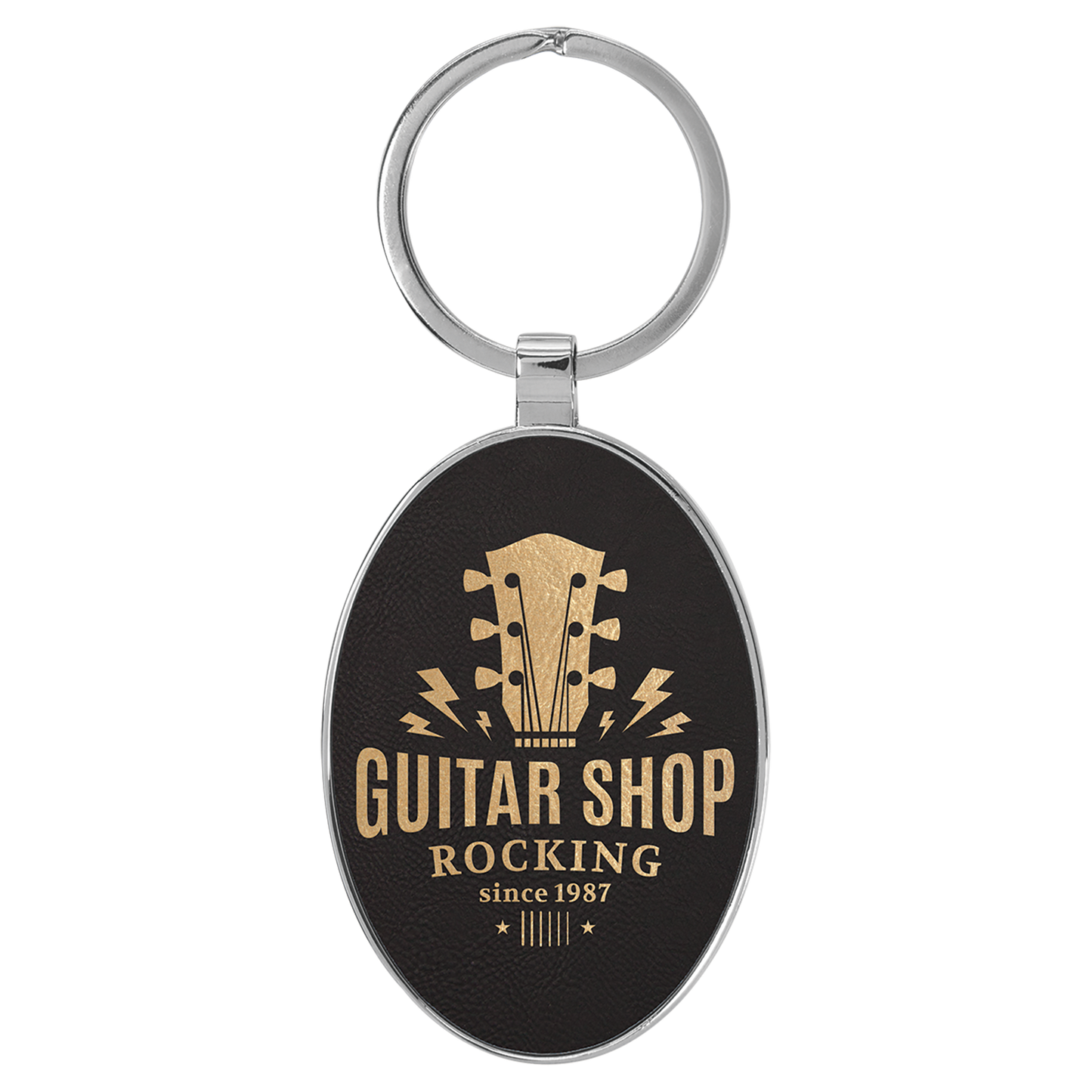 Personalized Oval Keychain with Metal Edge