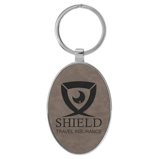 Personalized Oval Keychain with Metal Edge