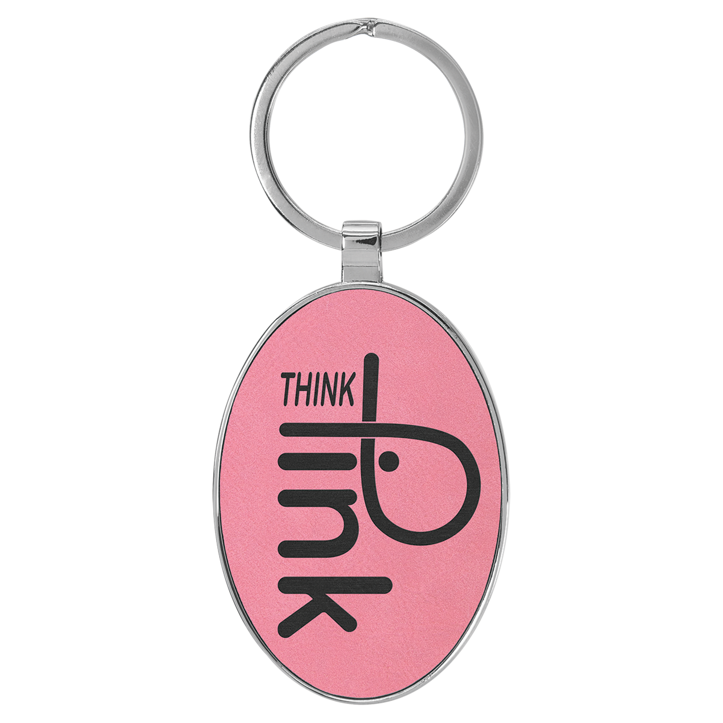 Personalized Oval Keychain with Metal Edge