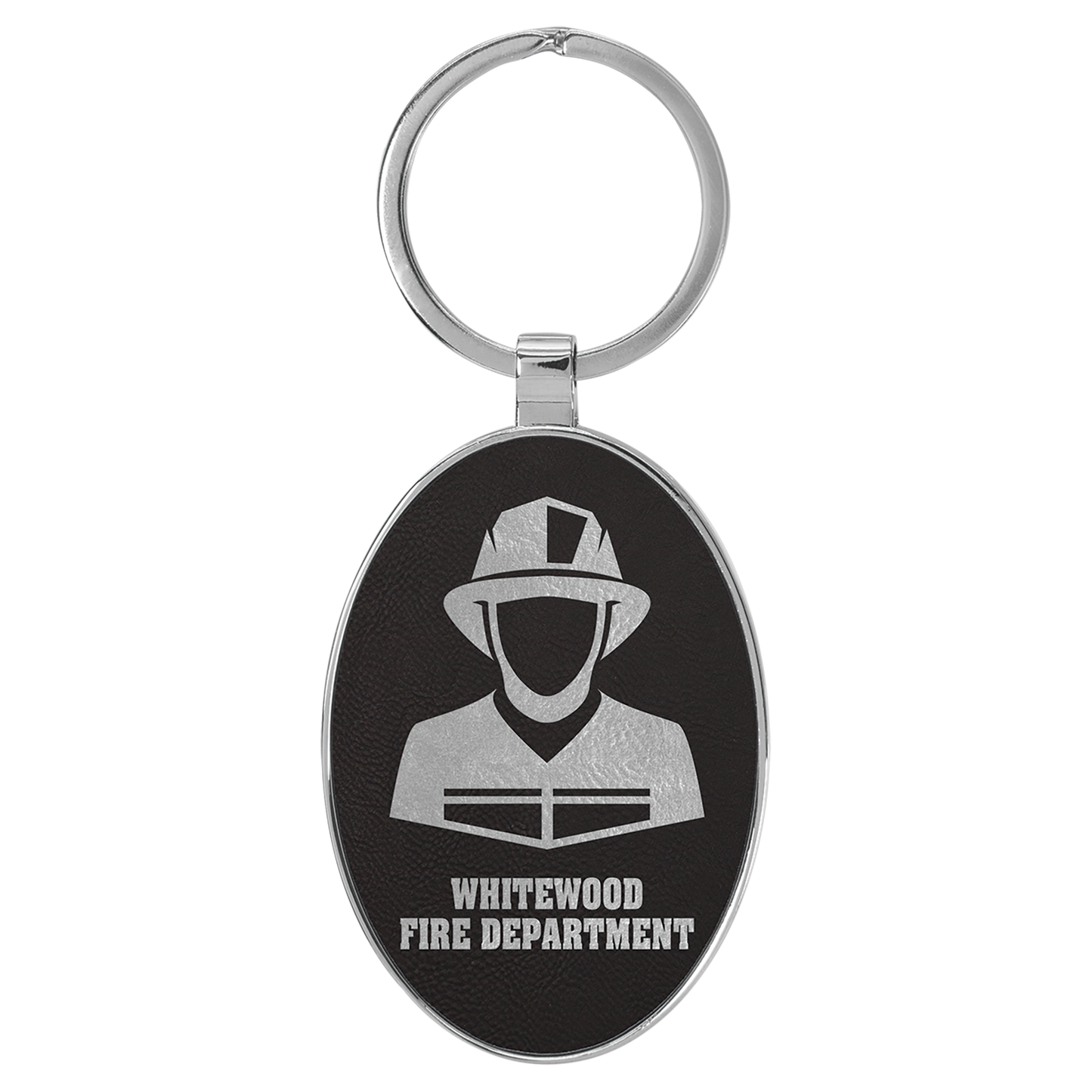 Personalized Oval Keychain with Metal Edge