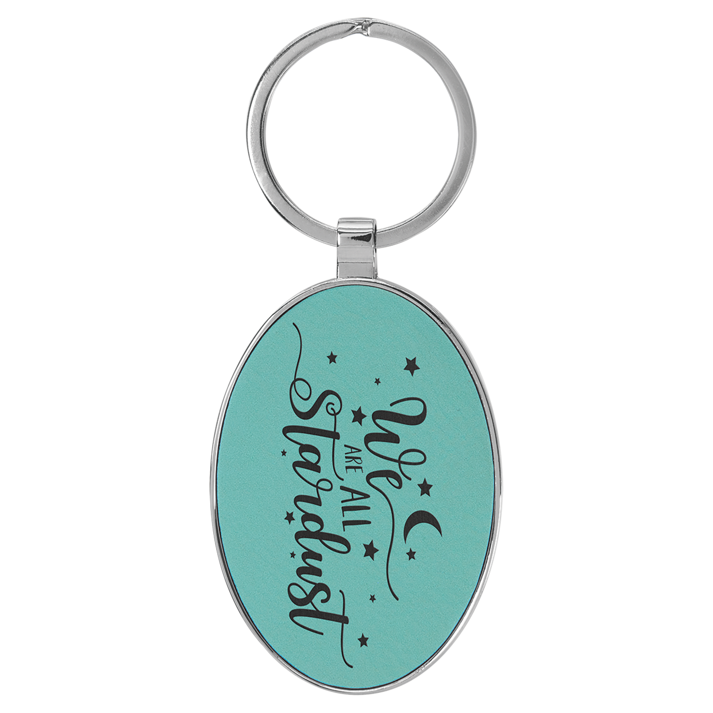 Personalized Oval Keychain with Metal Edge