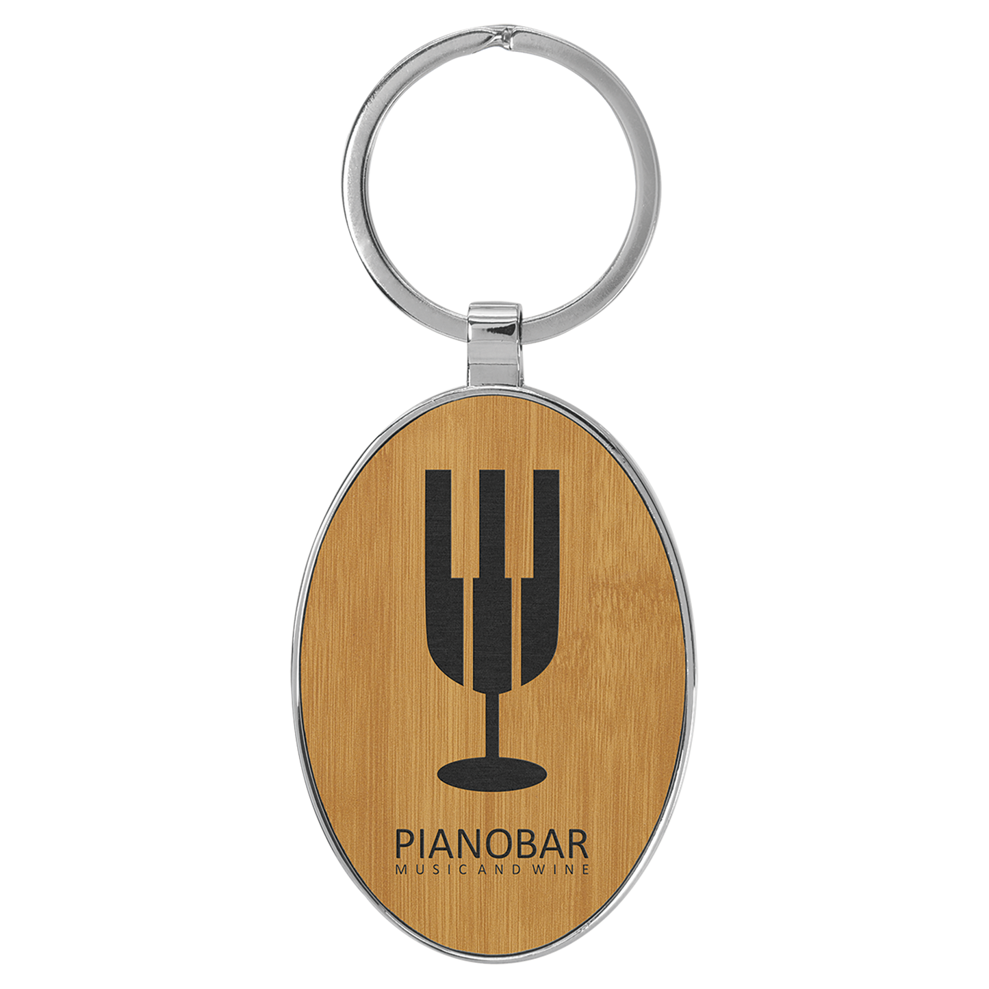 Personalized Oval Keychain with Metal Edge