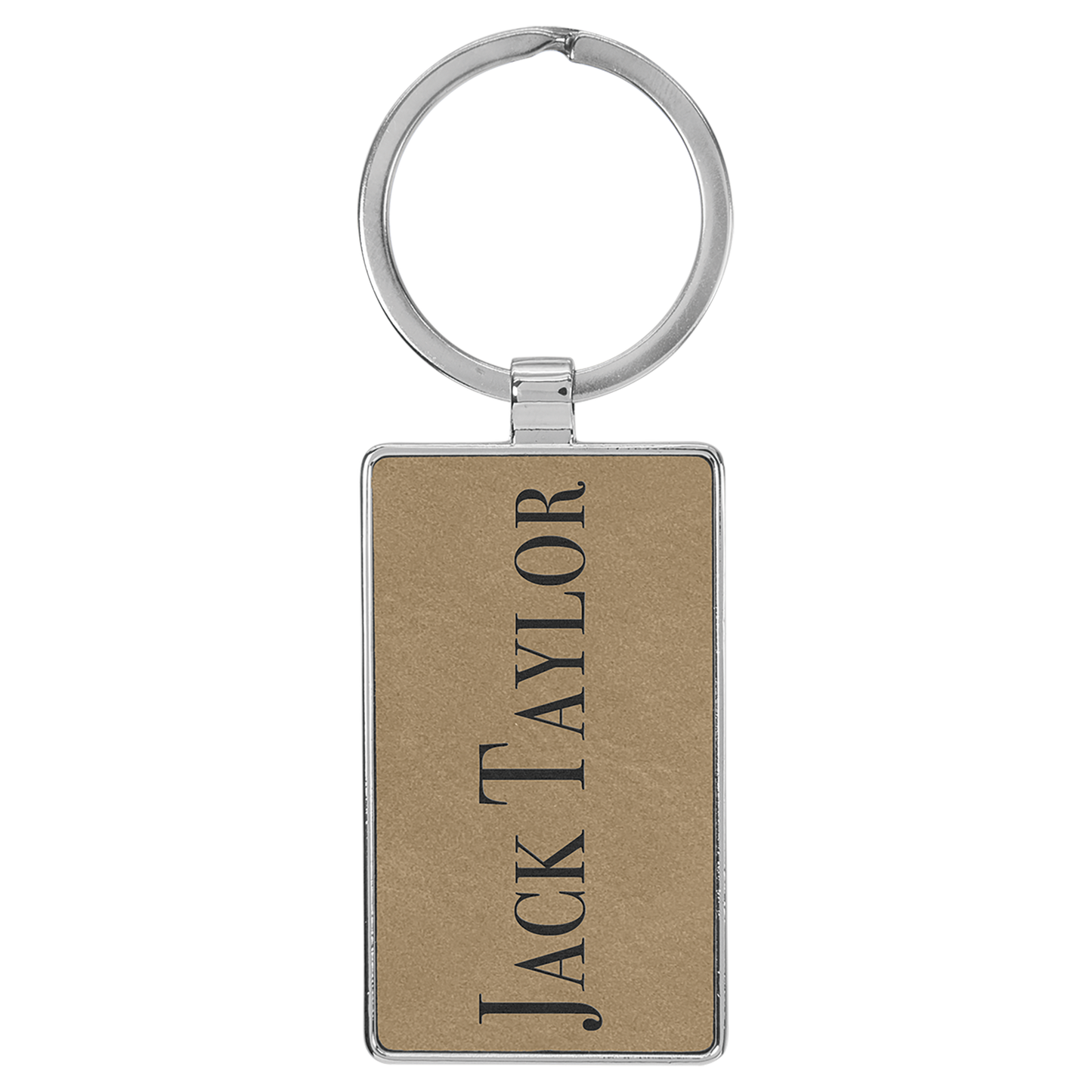 Rectangle Keychain with Metal Edge