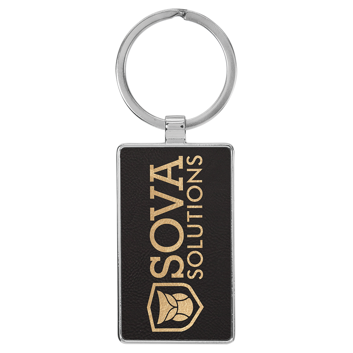 Rectangle Keychain with Metal Edge