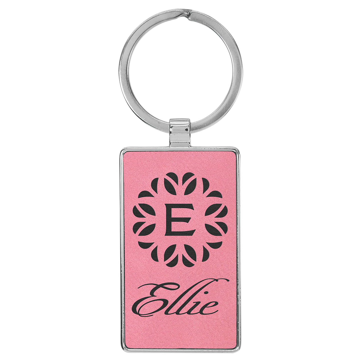 Rectangle Keychain with Metal Edge