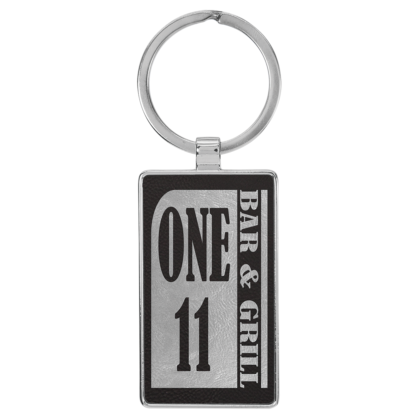 Rectangle Keychain with Metal Edge