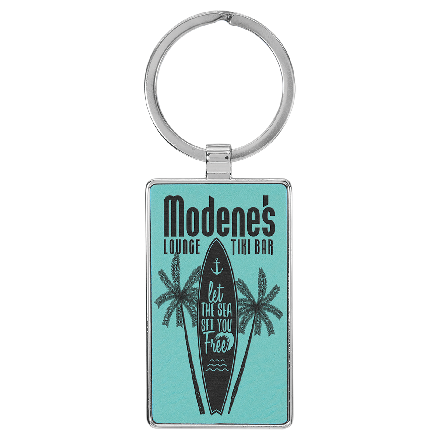 Rectangle Keychain with Metal Edge