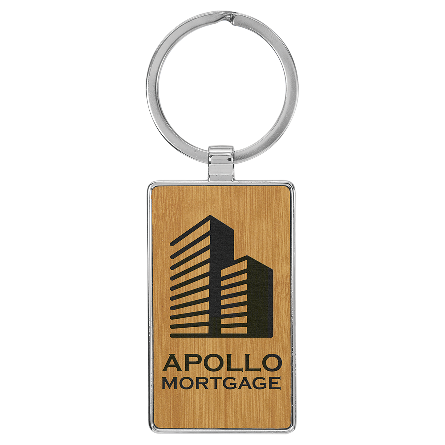 Rectangle Keychain with Metal Edge