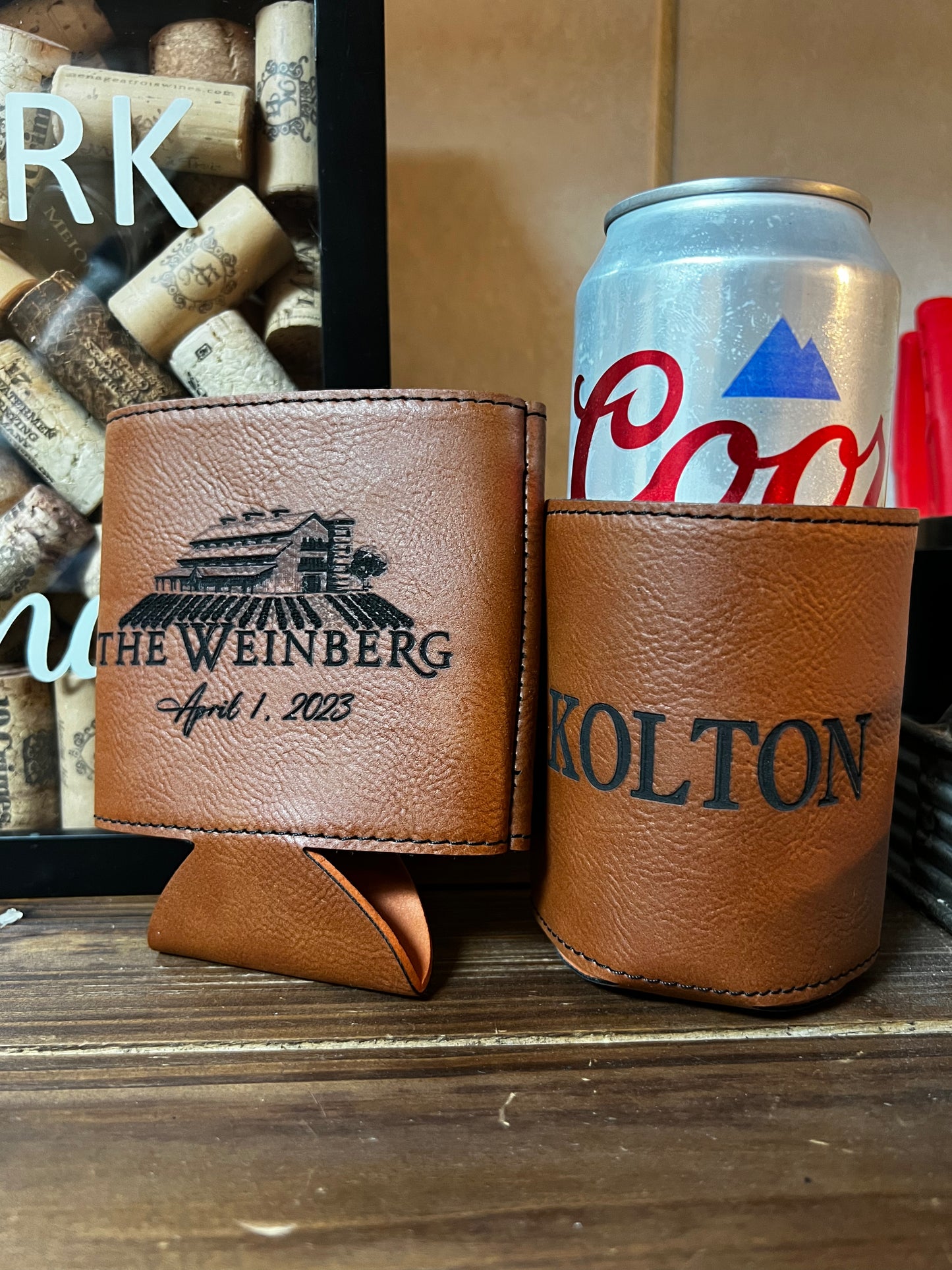 Personalized Leather Koozie