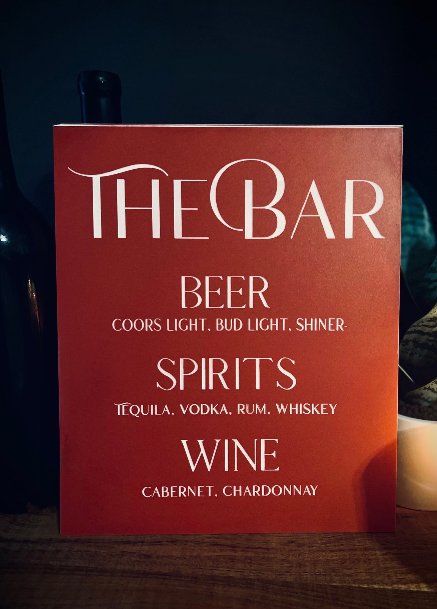 Bar Menu Sign