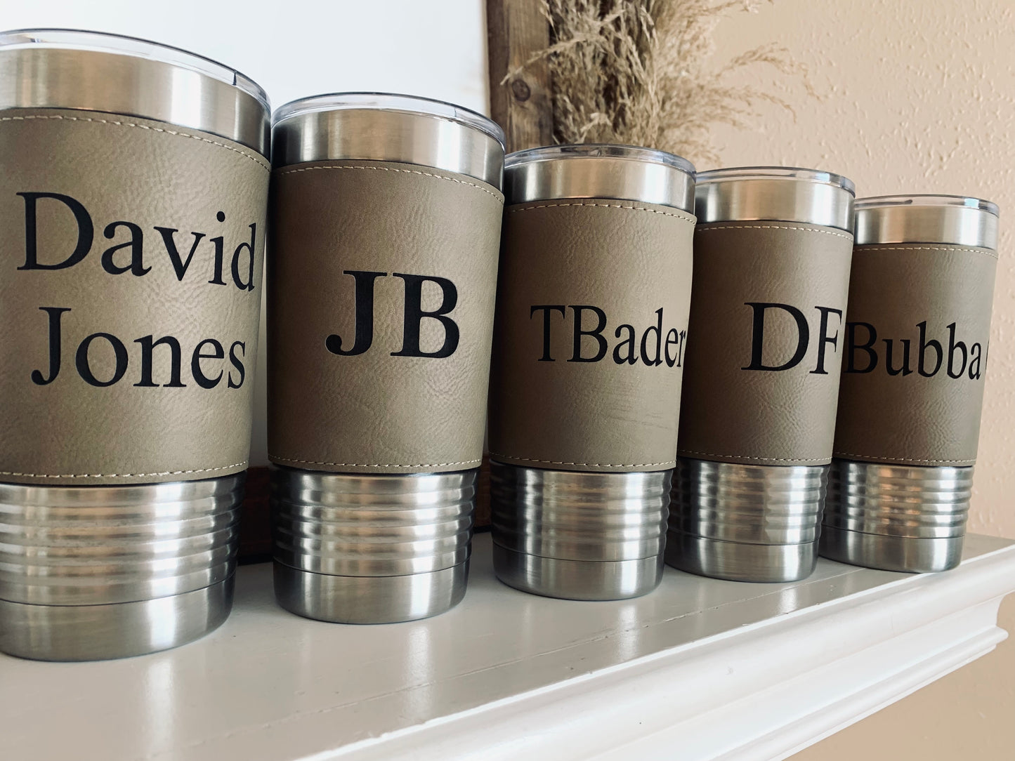 20 oz. Leather Wrapped Tumbler with Clear Lid