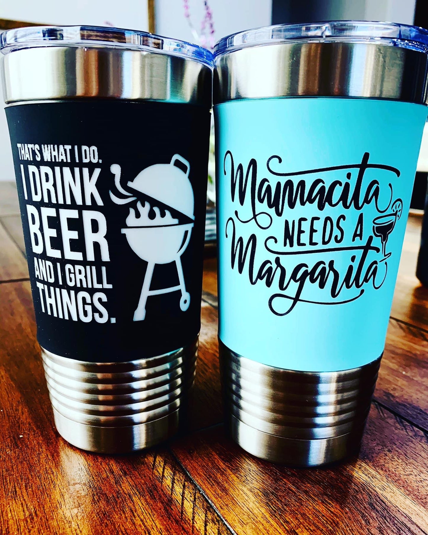20 oz. Tumbler with Silicone Grip and Clear Lid