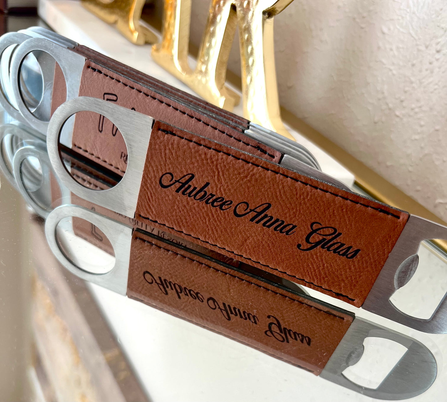 Personalized Leather Bottle Opener