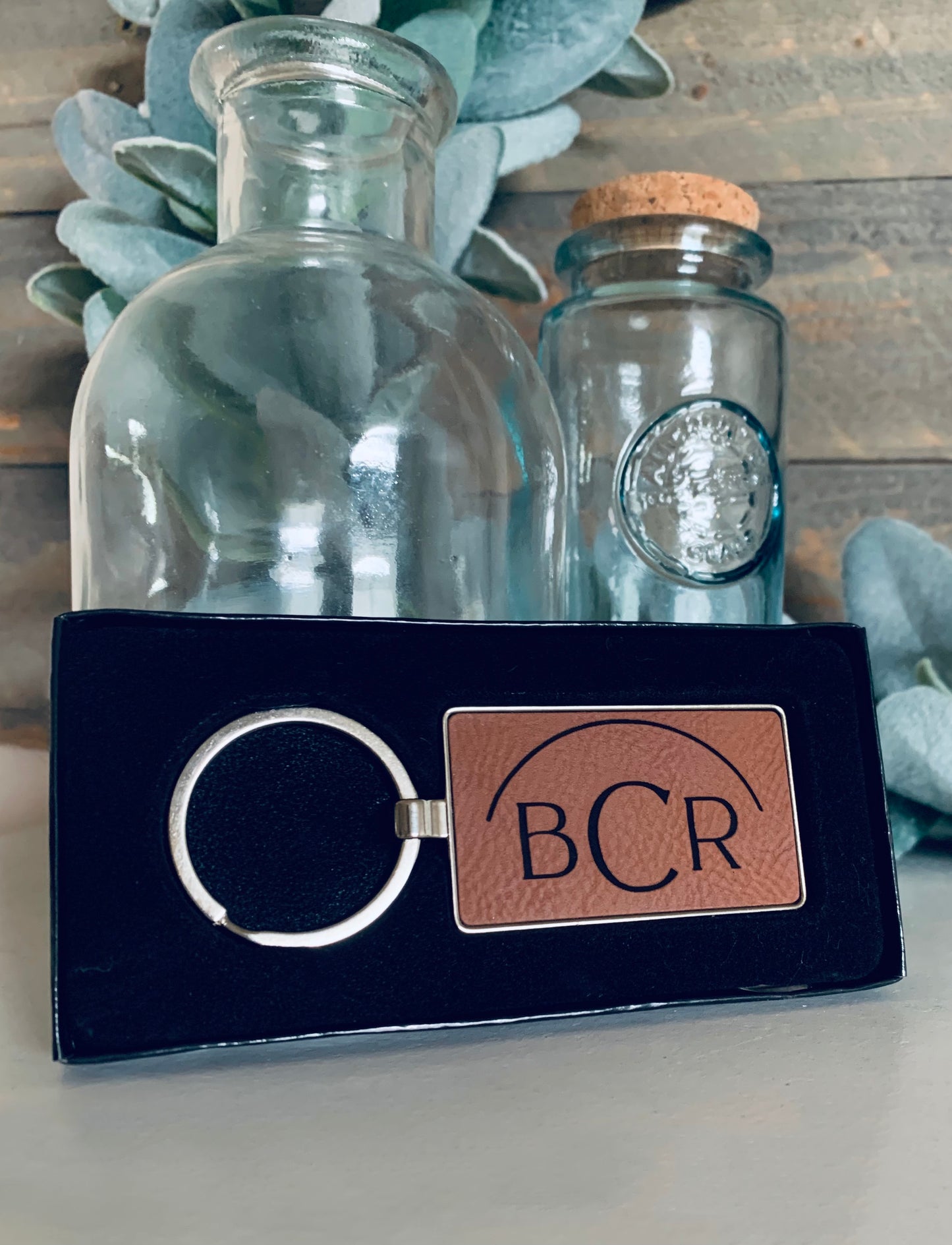 Rectangle Keychain with Metal Edge
