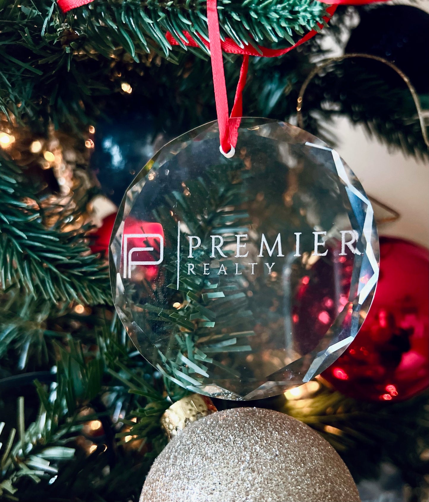 3" Crystal Round Faceted Ornament