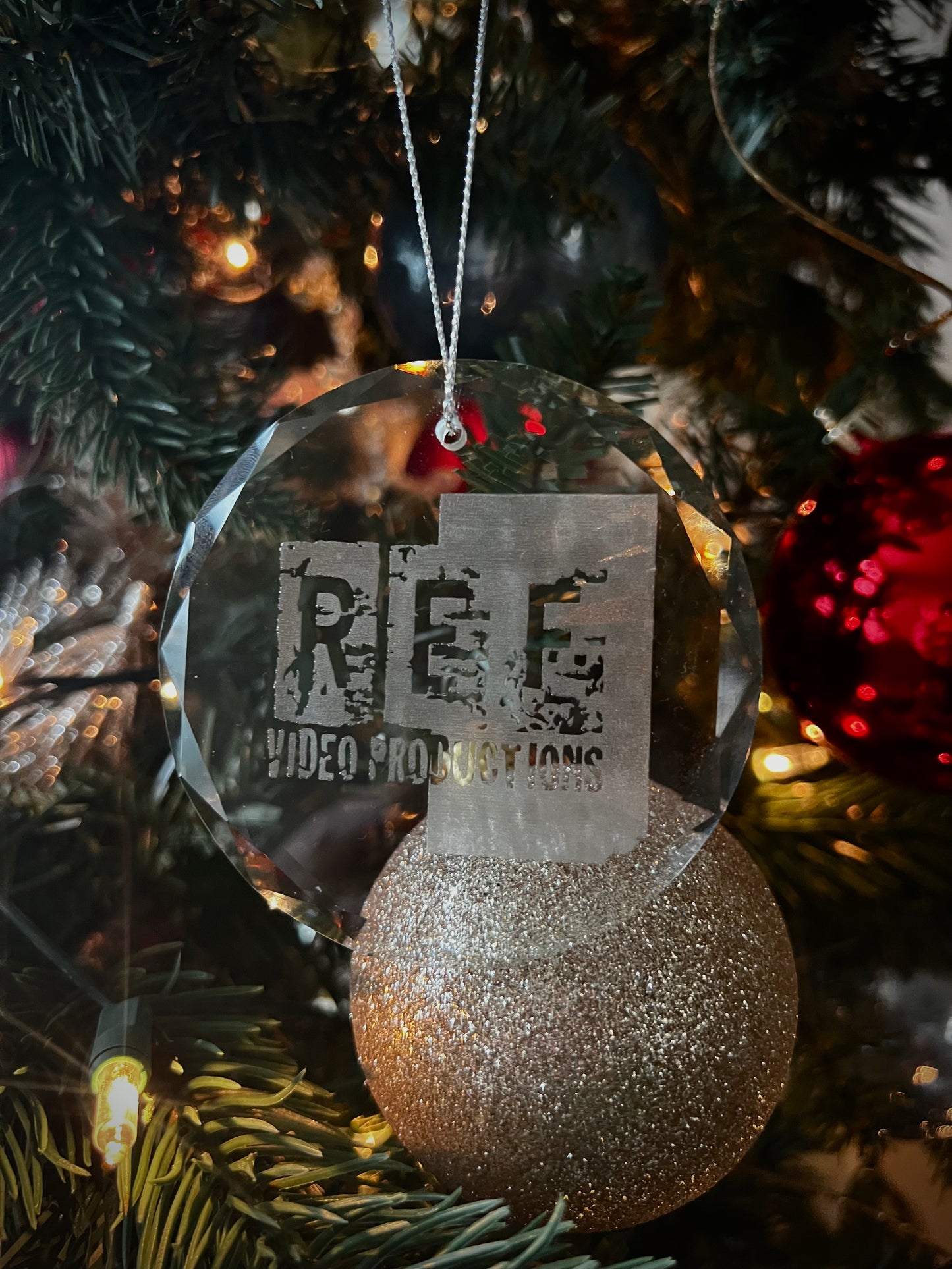 3" Crystal Round Faceted Ornament