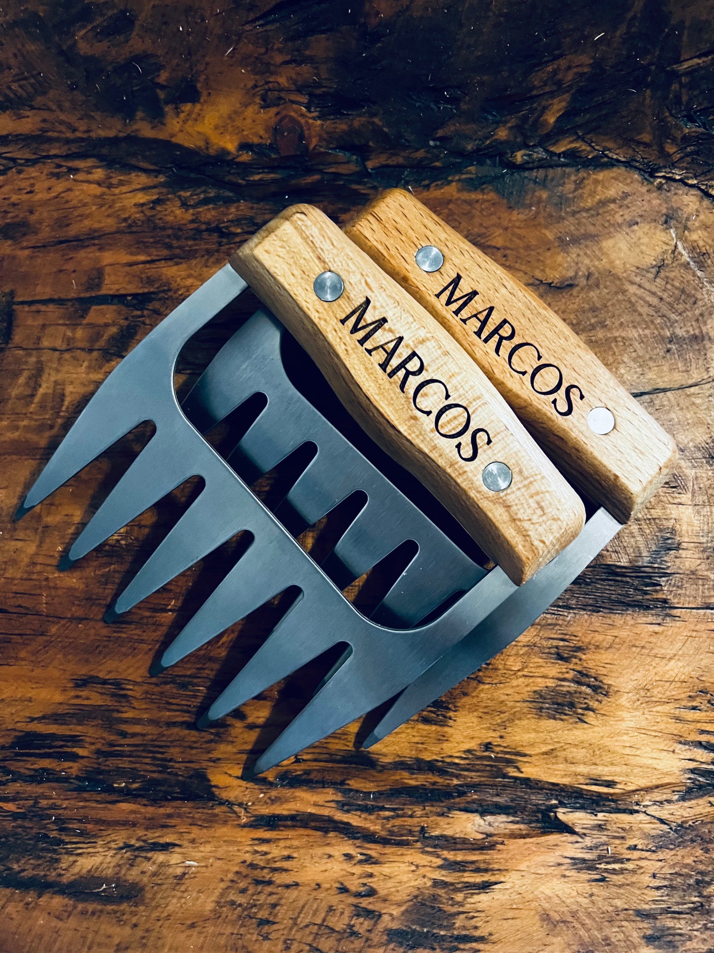 Wood & Metal Laser Engraved Meat Shredders