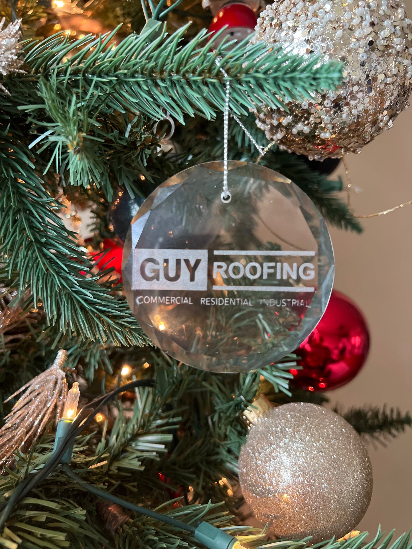 3" Crystal Round Faceted Ornament