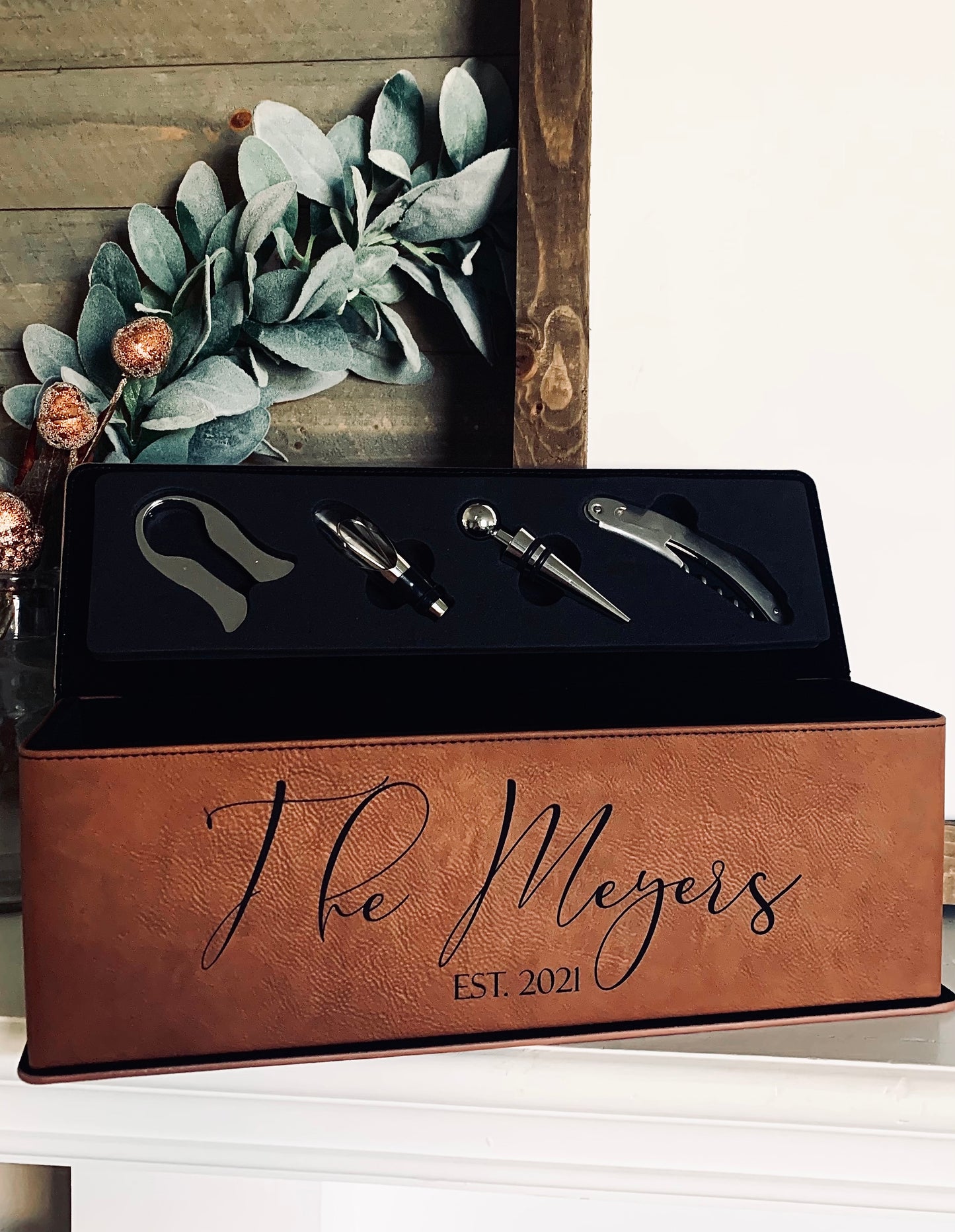 Personalized Wine Box with Tools