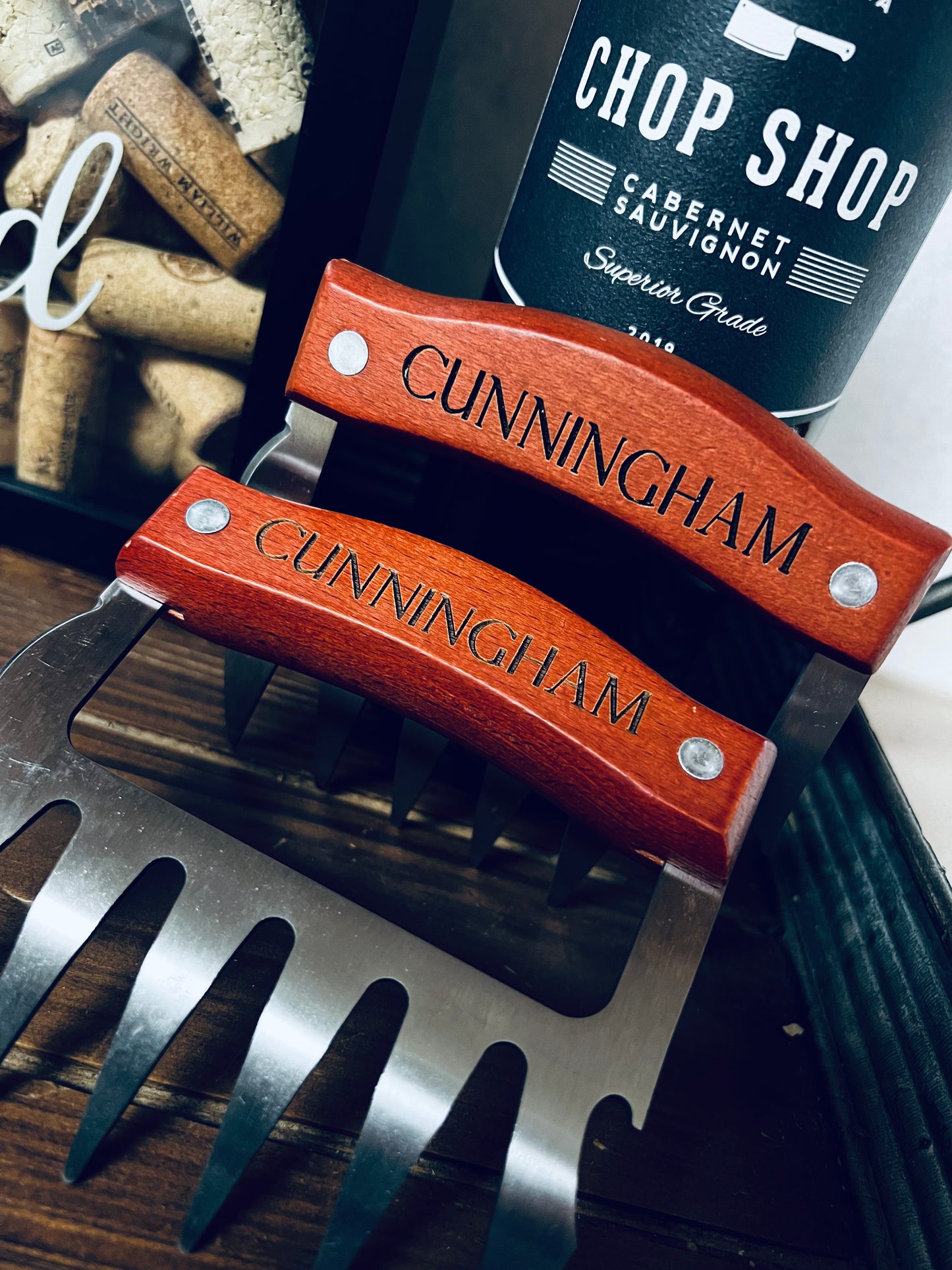 Wood & Metal Laser Engraved Meat Shredders
