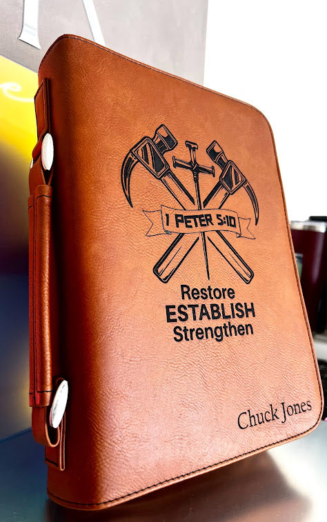 Personalized Book/Bible Cover with Handle & Zipper