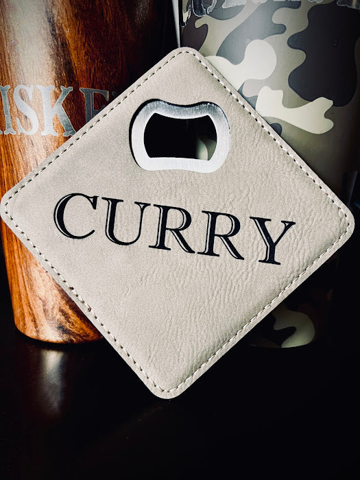 Personalized Coaster with Bottle Opener