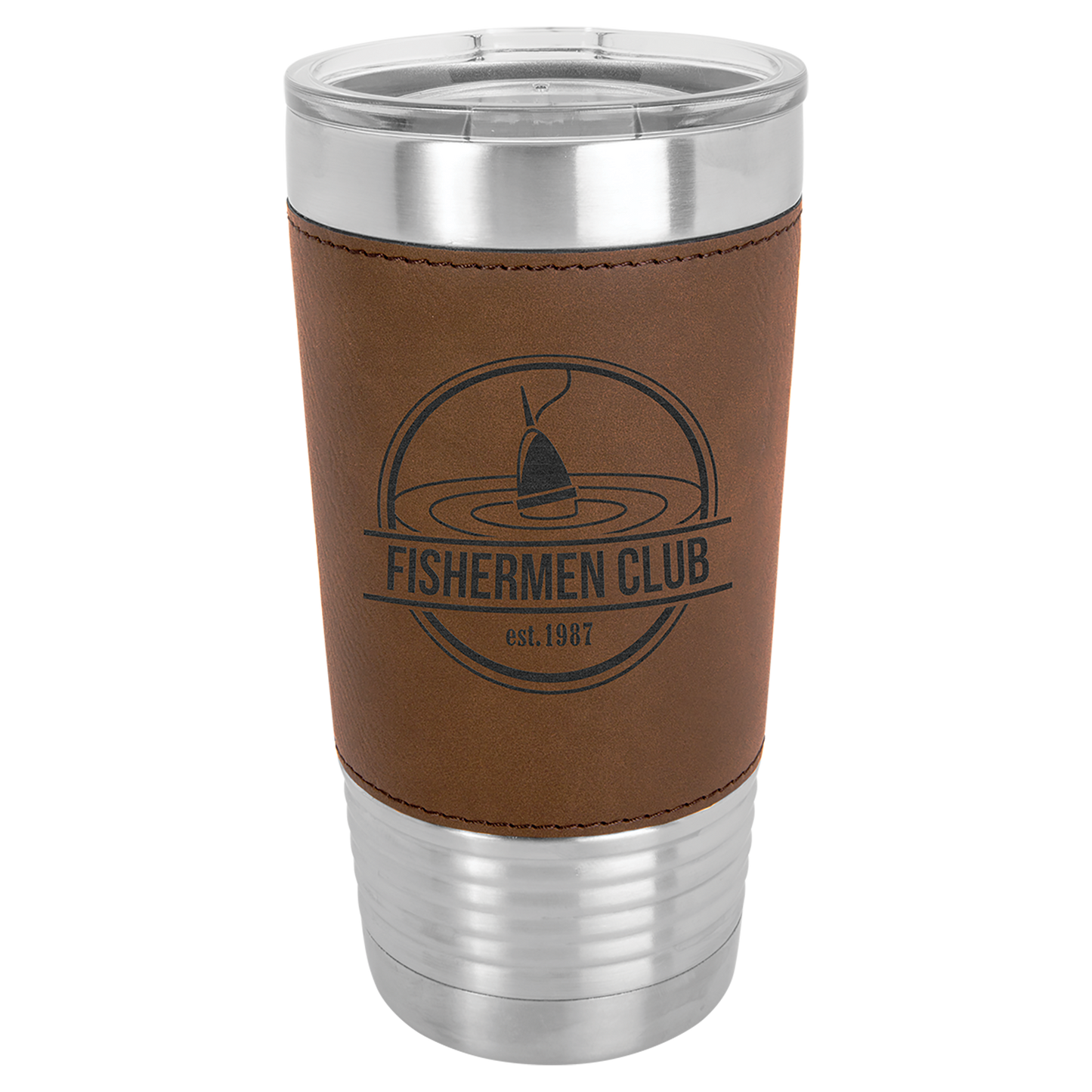 20 oz. Leather Wrapped Tumbler with Clear Lid