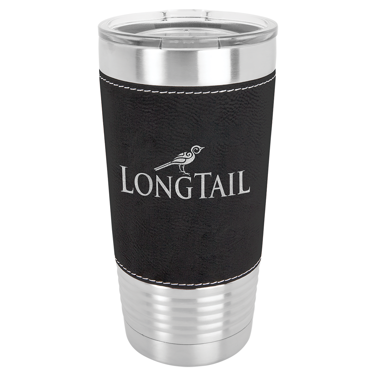 20 oz. Leather Wrapped Tumbler with Clear Lid