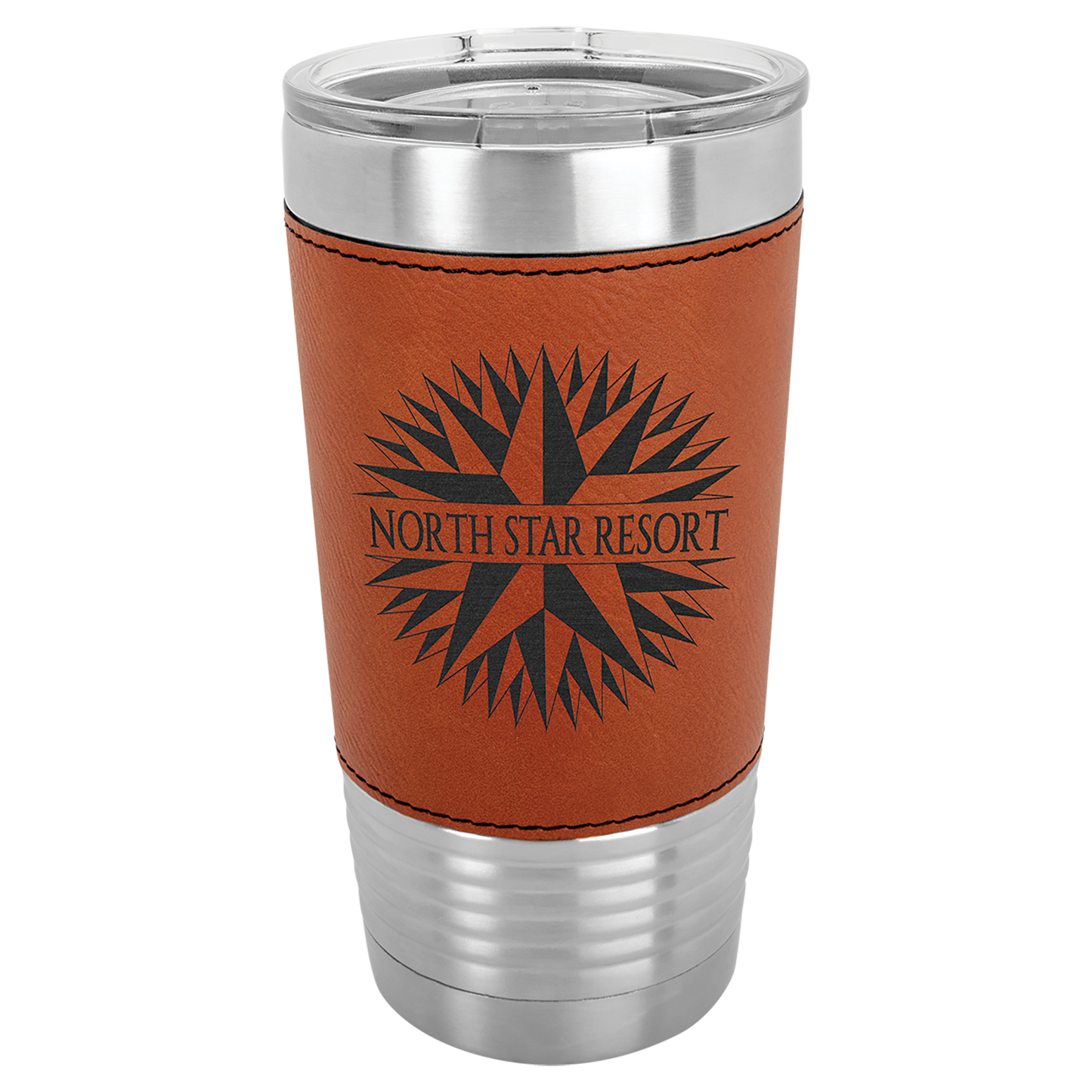 20 oz. Leather Wrapped Tumbler with Clear Lid