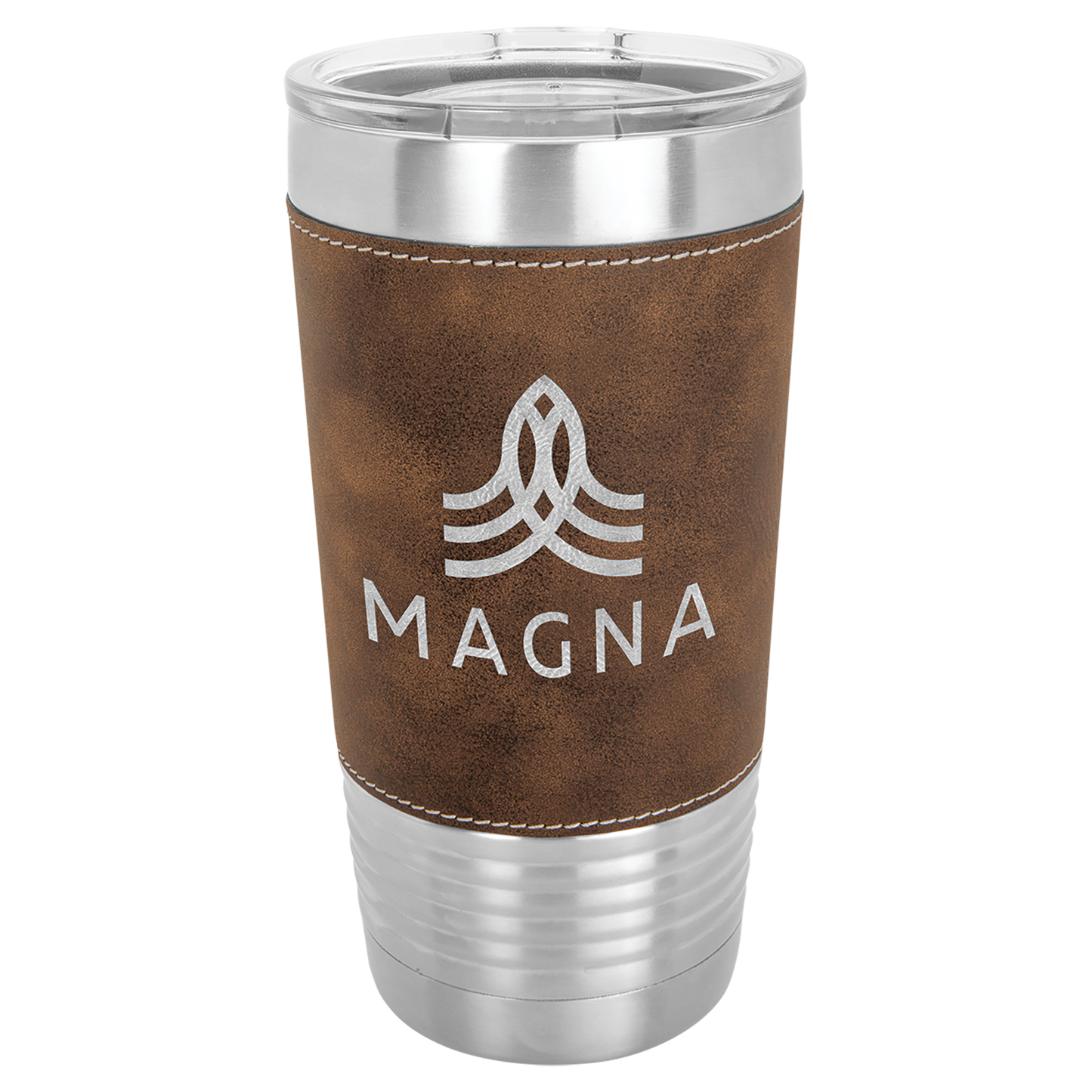 20 oz. Leather Wrapped Tumbler with Clear Lid