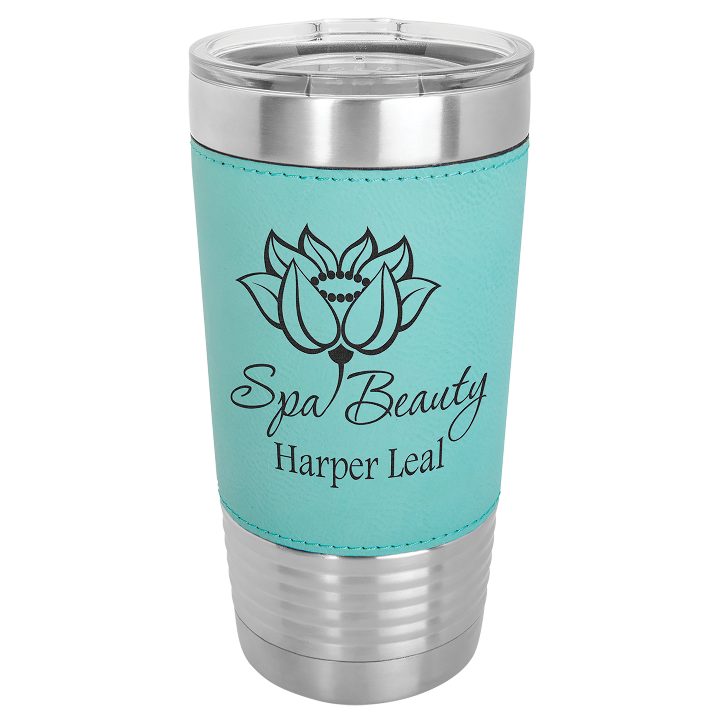 20 oz. Leather Wrapped Tumbler with Clear Lid