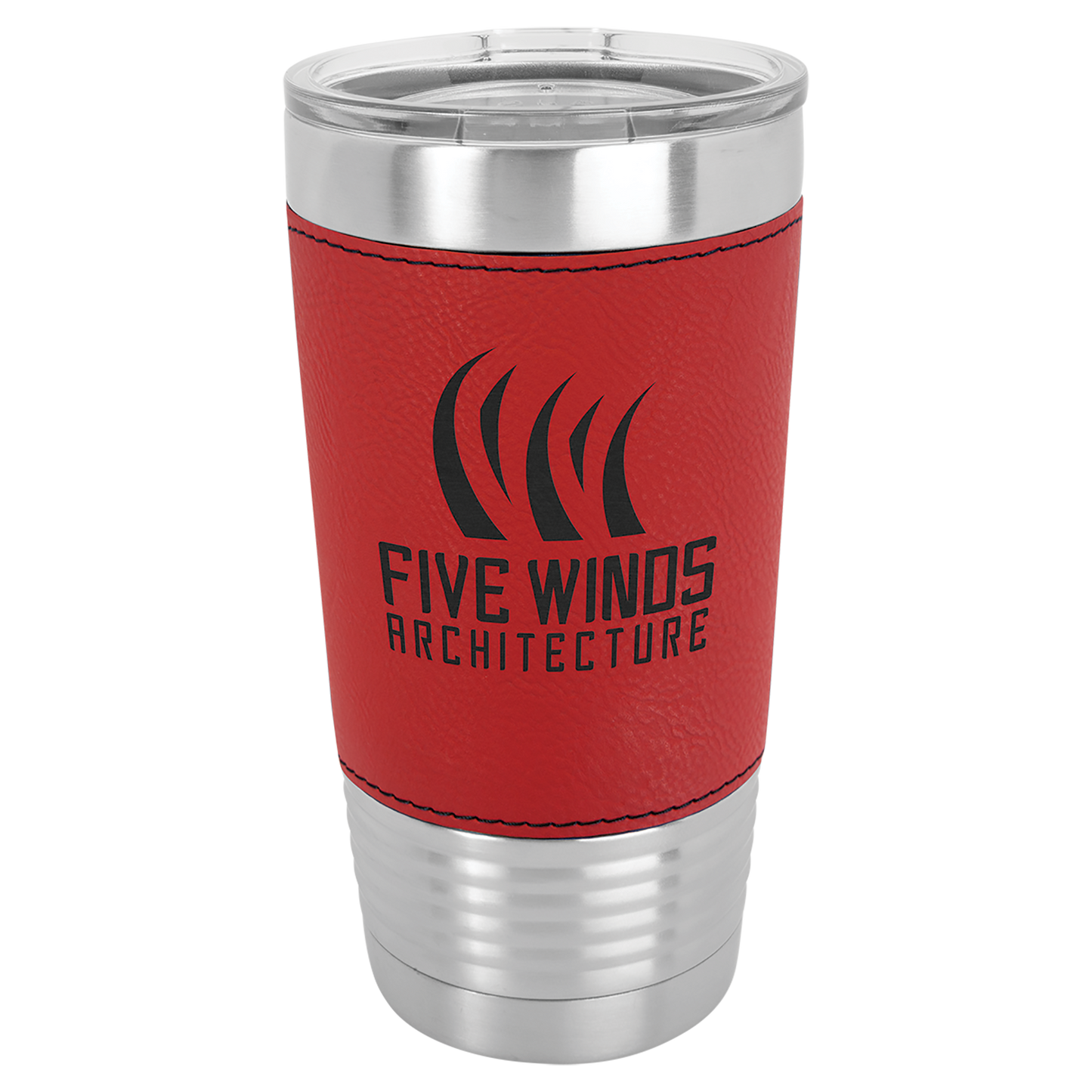 20 oz. Leather Wrapped Tumbler with Clear Lid