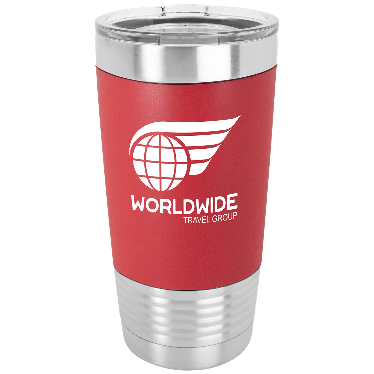 20 oz. Tumbler with Silicone Grip and Clear Lid