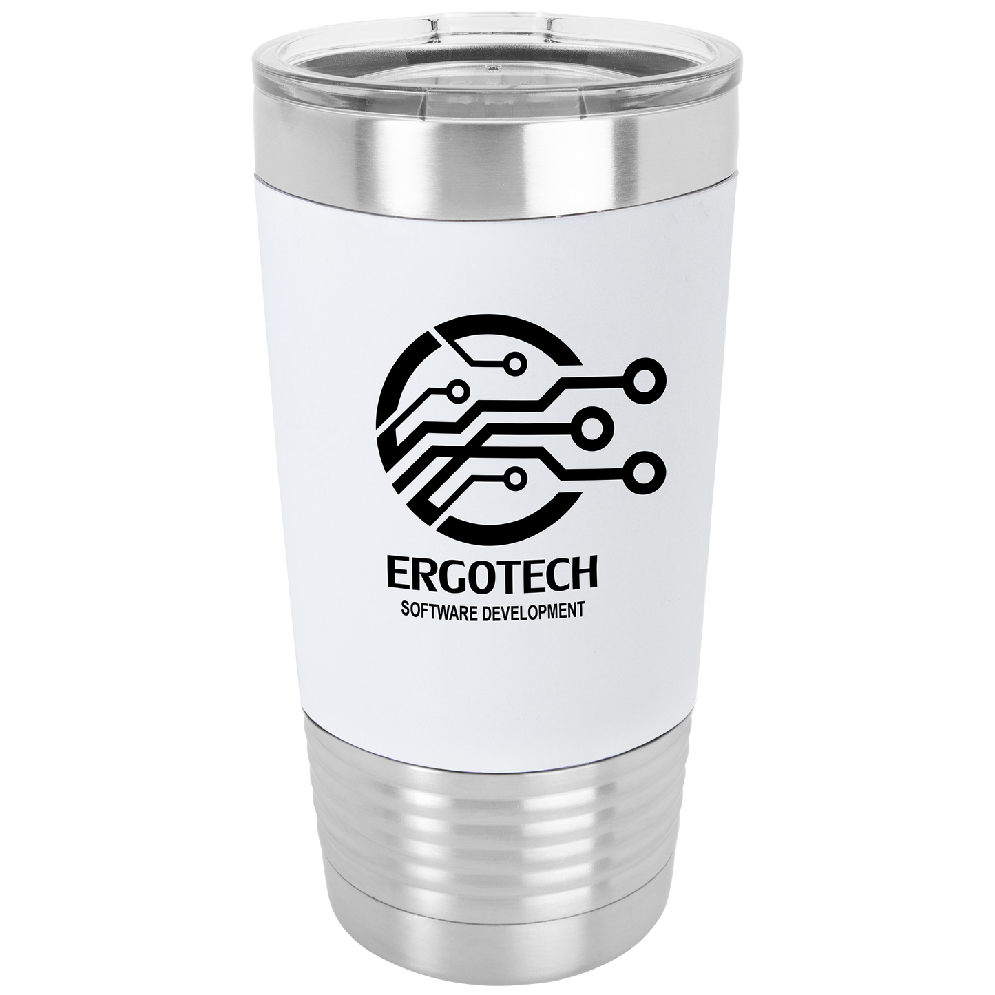 20 oz. Tumbler with Silicone Grip and Clear Lid