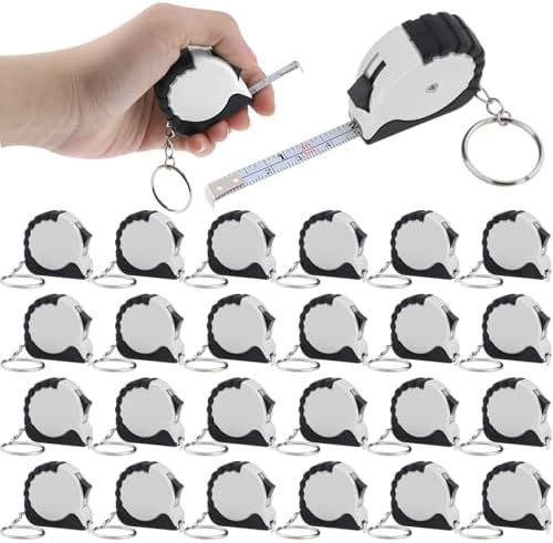 24 Piece Mini Tape Measure Keychains 3 ft