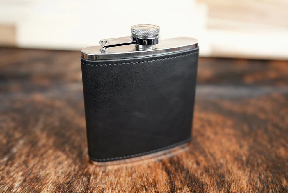 6 oz. Leatherette Wrapped Flask