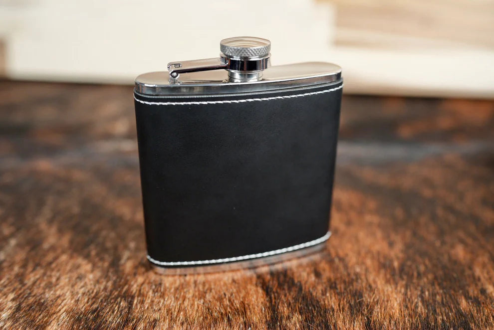 6 oz. Leatherette Wrapped Flask