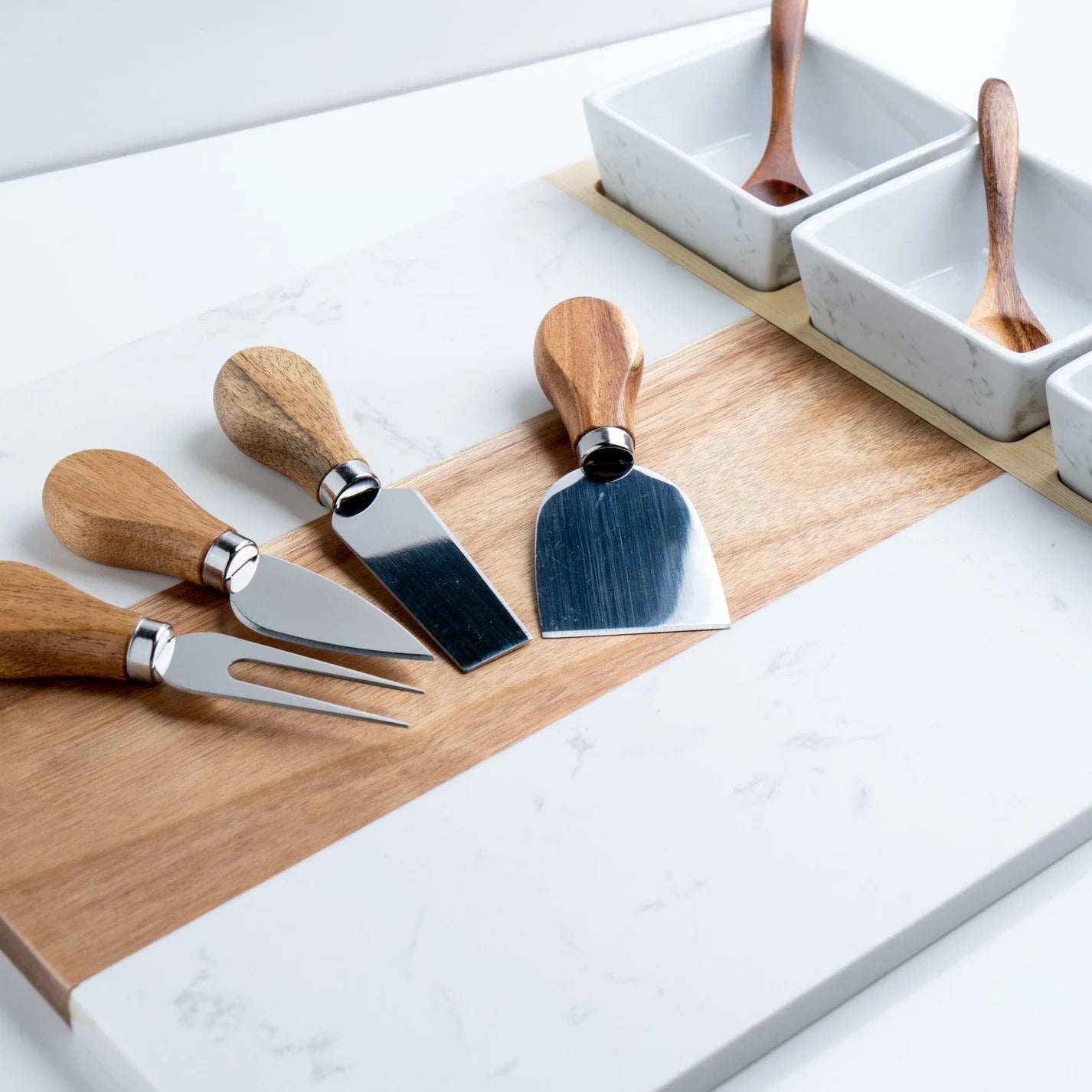 Personalized Marble Charcuterie Board - 11 Piece Set